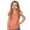 Orange, variant on Girls Candy Color Ruffle Flutter Sleeve Tee - Loose Casual Short Sleeve Kids Fashion Summer Top,3-4 Years