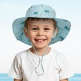 thumbnail image 5 of WUXIAN Baby Girls Sun Hats Cartoon Print Sun Hat Upf 50+ Outdoor Adjustable With Wide Brim Bucket Hats For Kids Toddler Beach Safari Hat,Light Blue,3-6 Years, 5 of 6