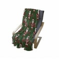 thumbnail image 4 of Geometric Soft Flannel Fleece Throw Blanket, Santa Claus Holding Present Bag on Vibrant Background Happiness, Cozy Plush for Indoor and Outdoor Use, 50" x 60", Green Ruby White, by Ambesonne, 4 of 6