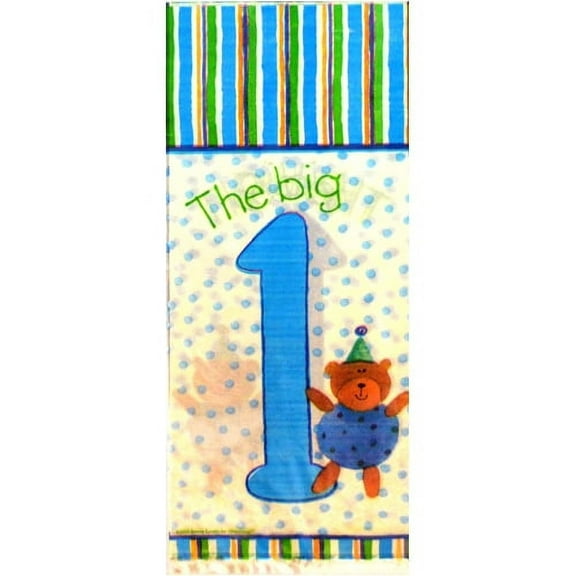 1st Birthday 'The Big One' Teddy Bear Cello Favor Bags w/ Twist Ties (8ct)
