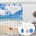 thumbnail image 4 of HOMEIORA 12 Pack Starfish Seashell Conch Style Shower Curtain Hooks Rust Proof Rings Bathroom Hangers Resin Decorative Shower Curtain Hook - Dark Blue, 4 of 4