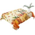 thumbnail image 2 of Orange Hello Fall Table Cloth Waterproof Tablecloths, Thanksgiving Pumpkins Maple Leaf Tablecloth Dining Table Cover for Kitchen Party Tabletop Outdoor, Rectangle Tablecloth 52x70 Inch, 2 of 9
