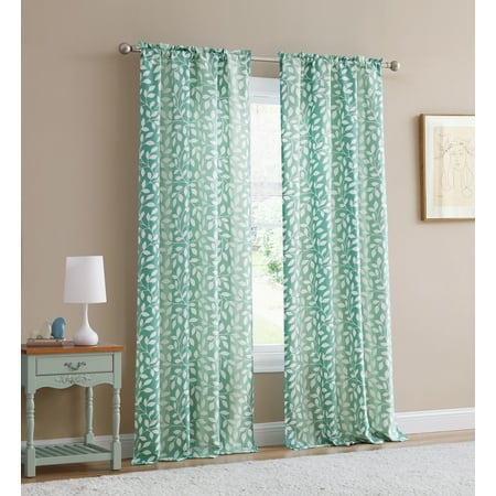Mainstays Bennett Textured Panel Pair Green Leaf 40 X 84