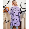thumbnail image 3 of Halloween Day Cardigan Sweaters for Women V-Neck Open Front Cardigan Bats Printed Mid-Length Cardigans Shermie, 3 of 6