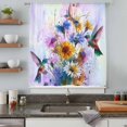 thumbnail image 5 of Pink Purple Hummingbird Sheer Curtains 63 Inches Long, Spring Oil Painting Sunflowers Light Filering Curtains, Breathable Simi Curtain Privacy Drapes for Living Room Bedroom Window Treatment, 5 of 9