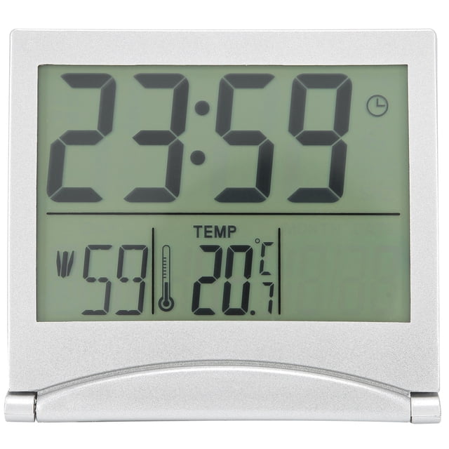 Reloj electrónico, reloj de escritorio compacto electrónico con alarma, reloj plegable, diseño aerodinámico Jadeshay A