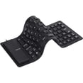 thumbnail image 4 of Teclado de silicona plegable, teclado enrollable a prueba de agua con cable USB, teclado flexible plegable, escritura delgada, suave y silenciosa, 85 teclas (negro), 4 of 5