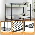 thumbnail image 6 of Aukfa Metal Bunk Bed Twin Over Twin, High Guardrail and Metal Slats, Space-Saving Bed Frame for Kids Teens, Black, 6 of 8