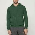 thumbnail image 2 of ZQUUVOU Men's Fall Jacket Solid Color Zip Up Hoodie Jacket with Front Zipper and Pockets for Athletic Streetwear Green, 2 of 7