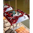 thumbnail image 2 of Fsddascl Red Plaid Christmas Outdoor Tablecloth - 54x54 Inch Square Dining Table Cover, Snowflake Snowman Xmas Birds Berry Waterproof Outdoor Table Cloth with Umbrella Hole & Zipper for Picnic/Patio, 2 of 7