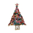 thumbnail image 1 of Christmas Rhinestone Christmas Tree Brooches Unisex Botanical Enamel Pins,Style a,Christmas, 1 of 8