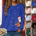 thumbnail image 5 of larppty Women's Christmas Sweatshirt Snowflake Graphic Xmas Ugly Shirts Crewneck Long Sleeve Fall Pullover 2025 (Pink, M), 5 of 9