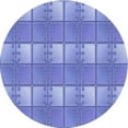 thumbnail image 1 of Ahgly Company Indoor Round Patterned Denim Blue Area Rugs, 7' Round, 1 of 6