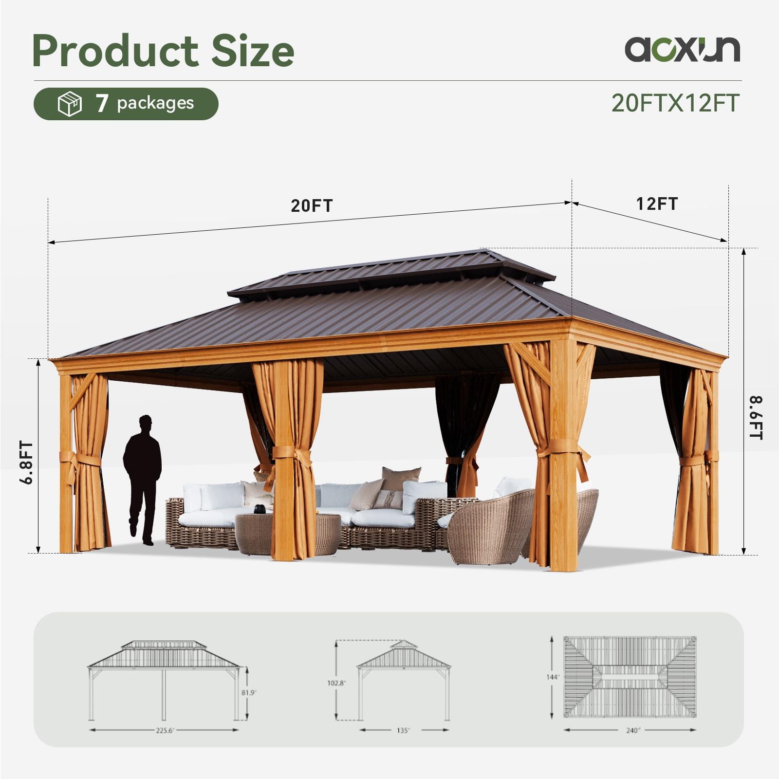haco Amazon.com : AOXUN Outdoor Gazebo for Patio 10x12, Metal