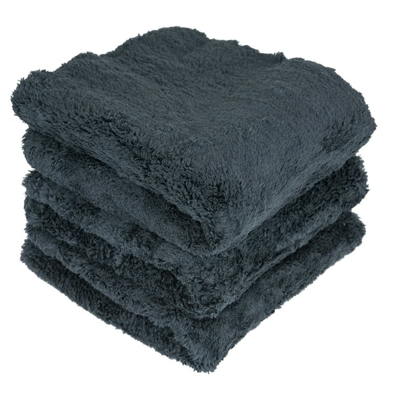 Chemical Guys MIC34703 - Happy Ending Ultra Edgeless Microfiber Towel - 16in x 16in - Black - 3 Pack (P16)