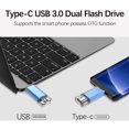 thumbnail image 3 of Unidad Flash USB Tipo C 64 GB Memoria USB 3.0 de 64 GB Memoria USB 2 en 1 Memoria Flash OTG de 64 Giga 3.1 Disco U Llavero de Alta Velocidad Impermeable Conexiones Duales para Samsung S8/S9 Huawei, 3 of 5