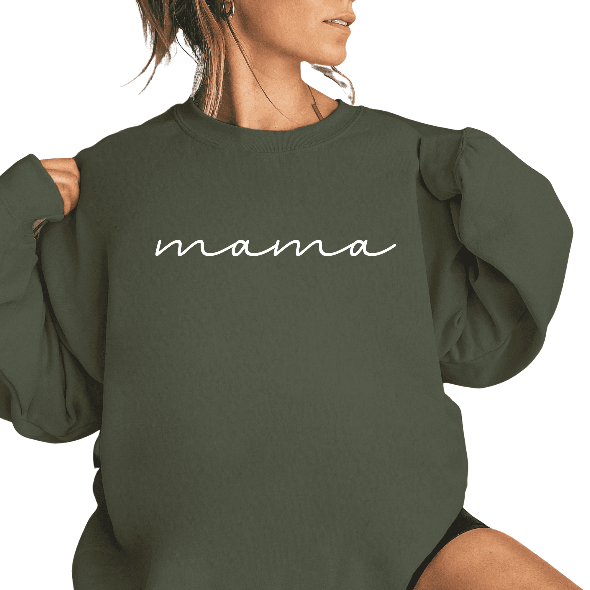 Women Lightweight Sweatshirt Tshirt Mama Letter Print Long Sleeve Casual Crewneck Pullover Tops 