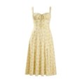 thumbnail image 4 of YuXingFu Women Maxi Maxi Dress Maxi Square Neckline Plus Size Womens Dress Sleeveless Pleated Long Casual Summer Yellow XXS, 4 of 6