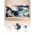 thumbnail image 2 of Navy Blue Marble Satin Pillowcase for Hair and Skin with Zipper, Soft Breathable Cooling Silk Pillow Cases, Gold Modern Art Throw Pillow Covers King Size 20"x40", 2 of 6
