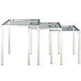 thumbnail image 3 of Modway Nimble Modern 3-Piece Nesting Table Set in Silver, 3 of 5