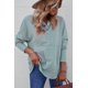 thumbnail image 3 of ABPHQTO Sudadera con capucha y cuello henley gris con manga murciélago y bolsillos para mujer, 3 of 5