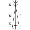 thumbnail image 6 of Coat Rack Freestanding Coat Hanger Stand Hall Tree with 2 Shelves for Clothes Hat Bag Rustic Brown and Black, 6 of 9