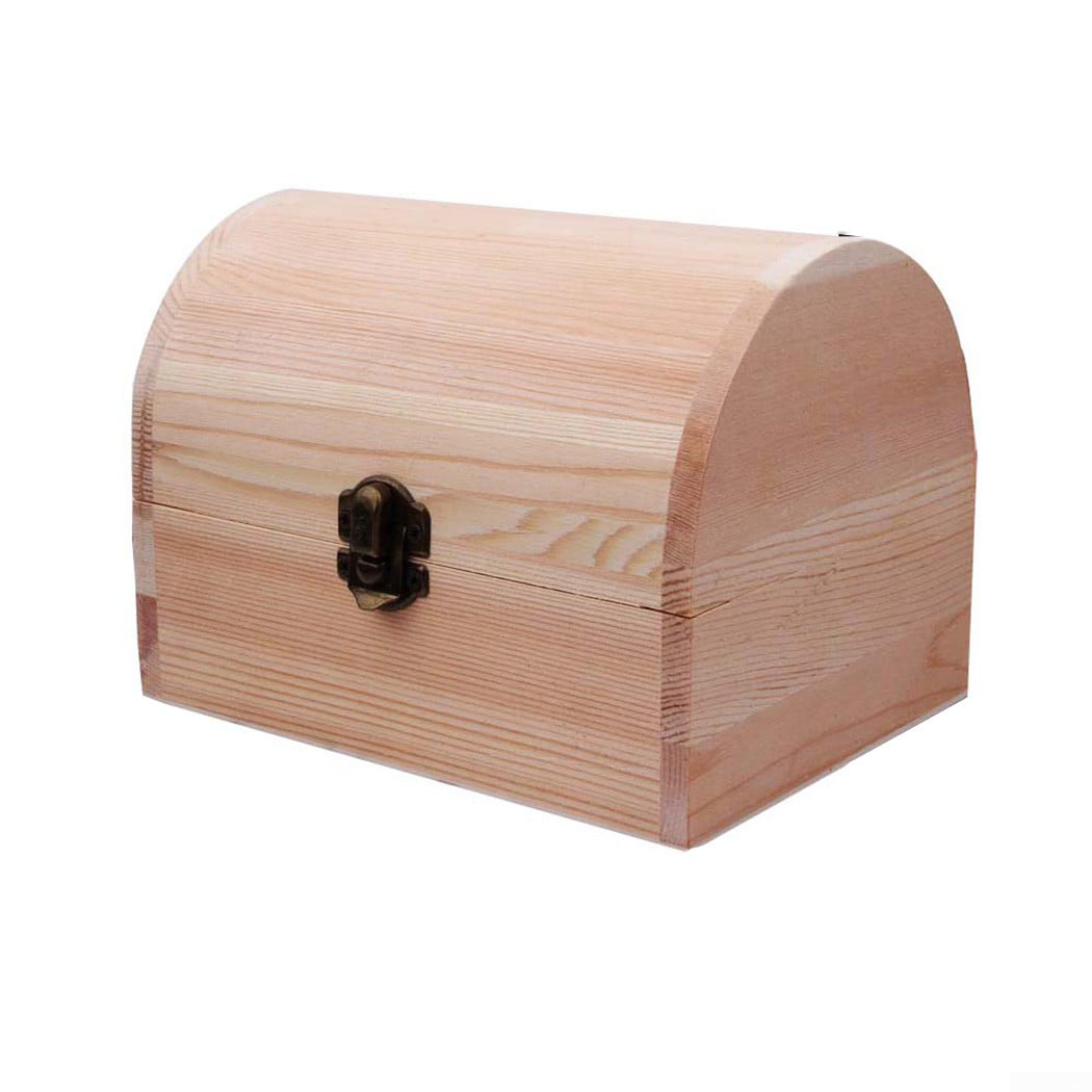 CHOOSE SIZE Plain Wood Wooden Rectangular Hinged Storage & Christmas Eve Boxes 