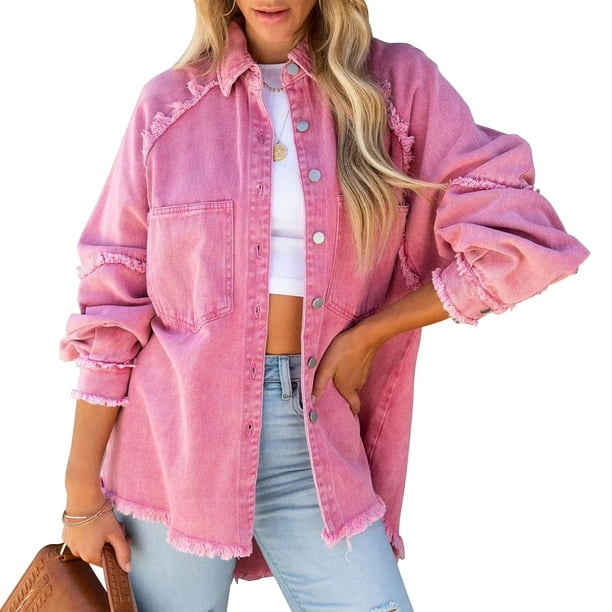 Chaqueta de manga larga para mujer, chaqueta vaquera para mujer, chaqueta de manga larga con alas de murciélago a la moda para mujer, chaqueta vaquera para mujer, durabilidad probada en el tiempo