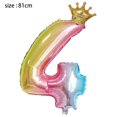 thumbnail image 2 of Aluminum Foil 32 Inch Crown Number Balloons Gradient Color Birthday Party Decor Balloon, 2 of 5