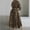 *Coffee, variant on U Women's Leopard Print Long Sleeve Lapel Midi Dress,Casual A Line Tunic Shirt Dress with Pockets Khaki,Women's Plus L