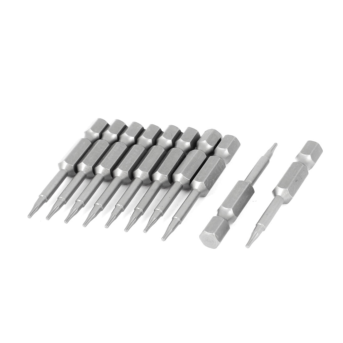 50mm Length 1/4" Hex Shank T5 Tip Torx Screwdriver Bits 10 Pcs