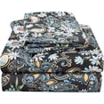 thumbnail image 1 of Floral Printed Sheet Set King Soft Microfiber Botanical Bed Sheets Extra Deep Pocket Pieces, 1 of 6