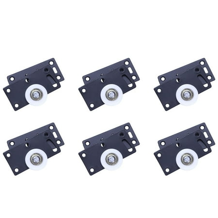 

24Sets Sliding Door Wheels Rollers Pulleys Runners for Cupboard Cabinet Smoothly & Mute Nylon Wheels