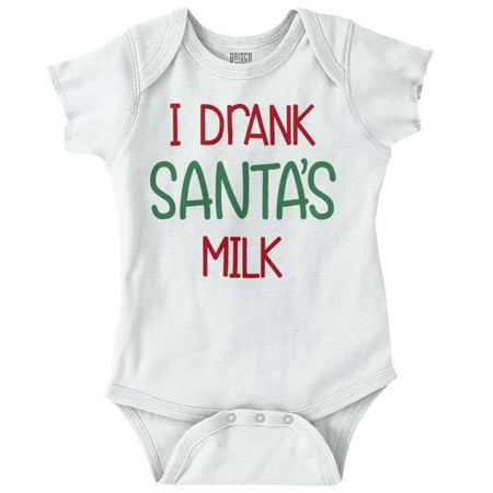 

Drank Santas Milk Christmas Newborn Baby Boy Girl Romper Brisco Brands