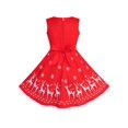 thumbnail image 2 of Robe Fille Rouge Renne Élan Nœud Papillon Fête de Noël Hiver Sans Manches 6 Ans, 2 of 6