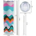 thumbnail image 5 of 20oz Cloud Art Skinny Tumbler with Lid and Straw, Perfect Travel Cup Gift Tumbler for Women Female, SUS304 Food Grade Stainless Steel Material, Double Insulated Coffee Tumbler, 5 of 5