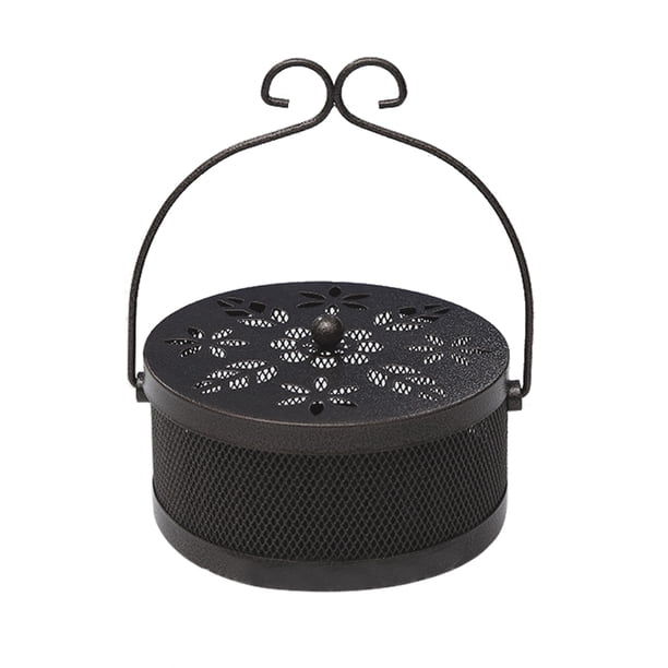 Quemador de bobina para mosquitos, soporte de incienso, estuche de jardín de sándalo anti escaldado hueco, accesorios portátiles de metal para el hogar Noticed JJ24244-02