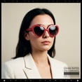 thumbnail image 3 of SA106 Polka Dot Print Plastic Heart Shape Cute Womens Sunglasses / Red, 3 of 7