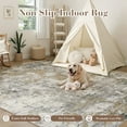 thumbnail image 4 of SIXHOME 6'x9' Area Rugs for Living Room Modern Abstract Area Rugs Machine Washable Rugs Soft Neutral Carpet Rugs for Bedroom Dining Room Office Aesthetic Home Decor Non Slip Rug Brown, 4 of 7