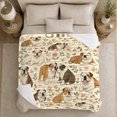 thumbnail image 5 of English Bulldogs Autumn Leaves Pumpkins, Playful Pet Portrait Pattern, Warm Flannel Blanket for Living Room and Bedroom, Dog Lovers Thanksgiving Gift, Pet Lover Home Decor, 5 of 9