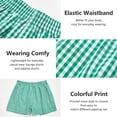 thumbnail image 5 of TRUBKH shorts for women athletic shorts for women womens shorts casual gym shorts women lounge shorts women Gingham & Checkered Shorts – Pure Cotton Breathable Sleepwear Mint Green XL, 5 of 9