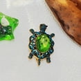 thumbnail image 4 of Sea Turtle Green, Blue, Rhinestone Brooch, Gold-Tone Metal, 4 of 9