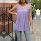 thumbnail image 1 of Cuello cuadrado Tops de verano Moda sin mangas para mujer Ajuste relajado (Púrpura M) FLhrweasw Para estrenar, 1 of 7