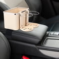 thumbnail image 4 of AURARMLET Organizador Para Auto Con Porta Vasos Y Caja De Pañuelos Beige Resistente Para Consola Central, 4 of 6