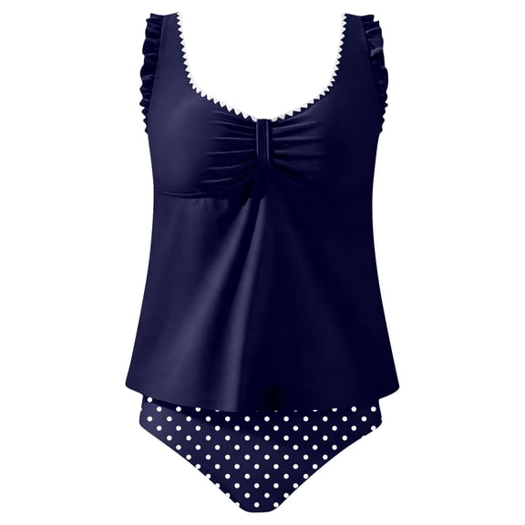 Ahabrexf High Waisted Bikini Sets for Women Tummy Control 2 Pc Bathing Suits with Adjustable Wide Strap