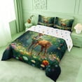thumbnail image 2 of meiyoeat Jungle Animal Elk Full Size Comforter Sets For Girls,Colorful Cute Flowers Bedding Comforter Set For Kids,Reversible,3-Piece, 2 of 7