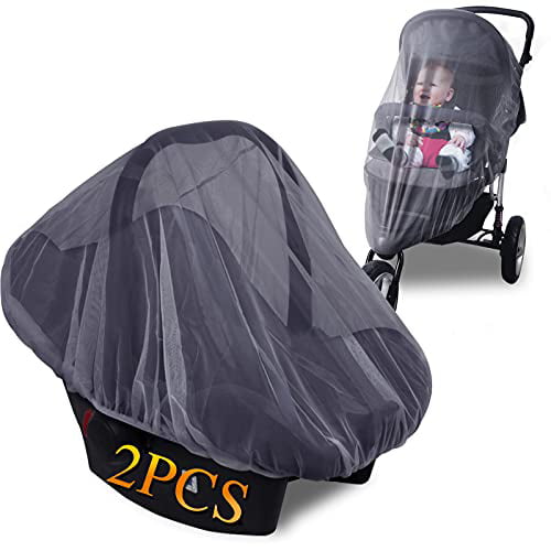 Soft Durable Insect Shield Netting 2 Pack Pink Babies Fly Screen Protection Car Seats Fits Most PacknPlays Baby Mosquito Nets for Strollers Carriers Cradles Cribs Bassinets & Playpens 