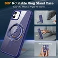 thumbnail image 2 of Allytechgroup iPhone 12/12 Pro Magnetic Case with Rotating Stand, Multi Angle Viewing Stand Anti-Scratch Compatible with Magsafe & Car Mount Phone Case for Apple iPhone 12/ iPhone 12 Pro, Darkblue, 2 of 7