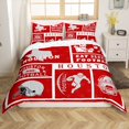 thumbnail image 1 of Erosebridal Housse de Couette Grand Football pour Garçons Filles, Ensemble de Literie Sport, Ensemble de Lit Réversible Rugby pour Fan de Football, Housse de Courtepointe Patchwork Ballon avec 2 Taies d'Oreiller pour Chambre (Houston) (Sans Couette), 1 of 5