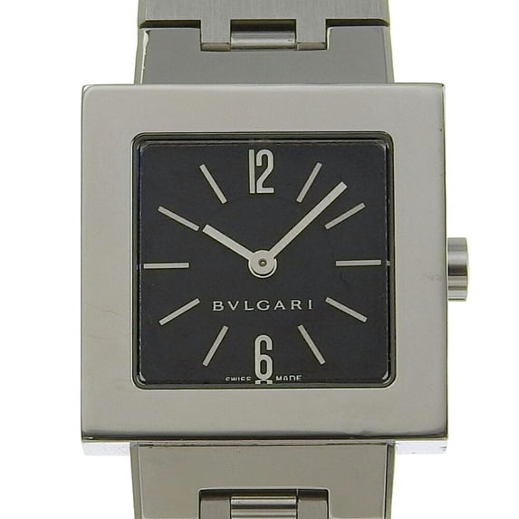 Pre-Owned Bvlgari BVLGARI Quadlard Watch SQ22SS Stainless Steel Swiss Made Silver... (Fair)